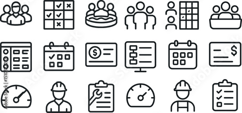 Business and planning icons for management and organization design