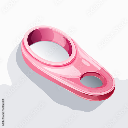 Pink Plastic Object with Smooth Curves and a Hole