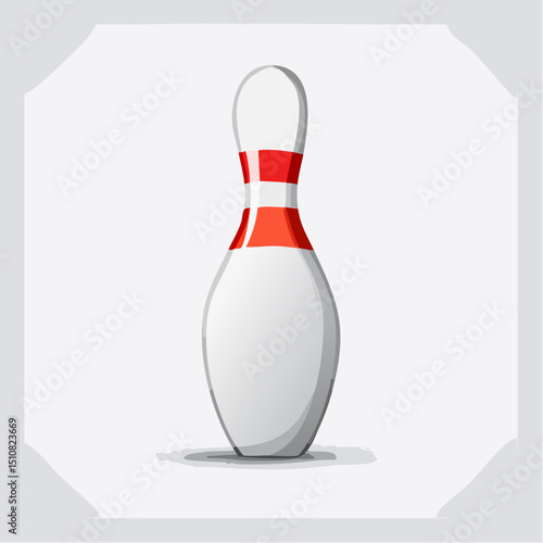 Red and White Bowling Pin Illustration