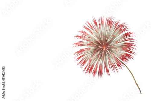 PNG Red and white chrysanthemum firework burst on a black night sky