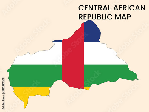 Map of Central African Republic, Central African Republic Map Vector Illustration.	