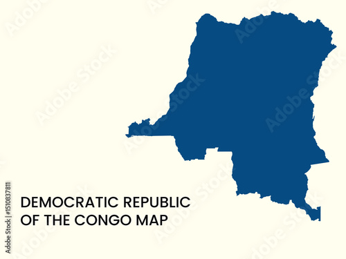 Map of Democratic republic of the Congo, Democratic republic of the Congo Map Vector Illustration.	