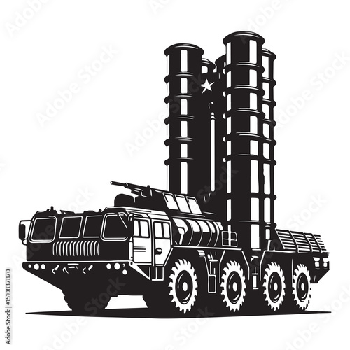 anti-aircraft missile system s-400. war and army symbol. isolated vector image for military infographics and web design