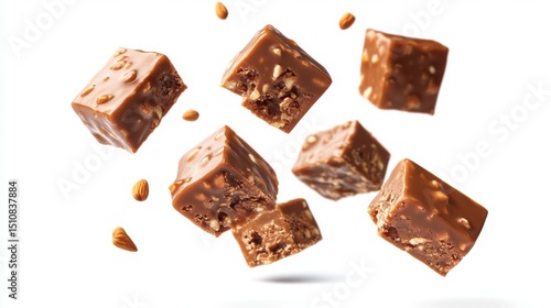 dessert nutty fudge on a white background