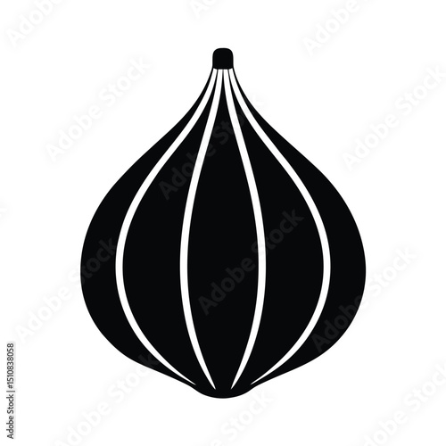 Garlic Bulb Icon Vector with Flat and Clean Look
