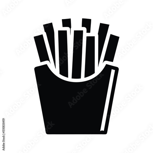 Fries Icon Vector Isolated with Flat and Clean Look