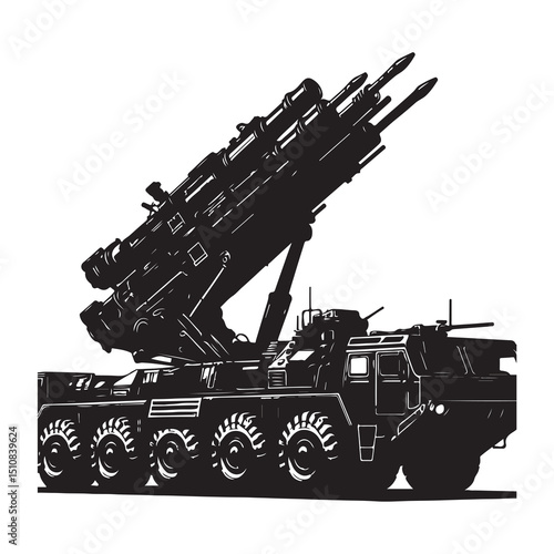 Mobile Missile Launcher Truck – Army Defense System Silhouette Art