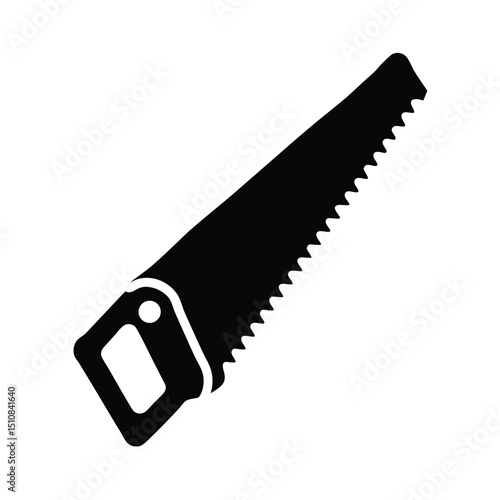 Hand Saw Icon Vector in Flat Minimal Style