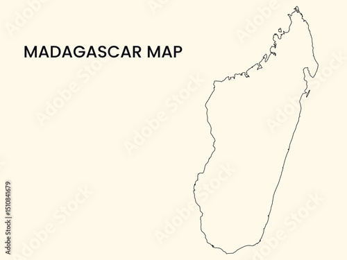 Map of Madagascar, Madagascar Map Vector Illustration.	
