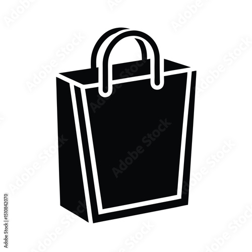 Grocery Bag Icon Vector Flat and Clean Look Isolated on White Background