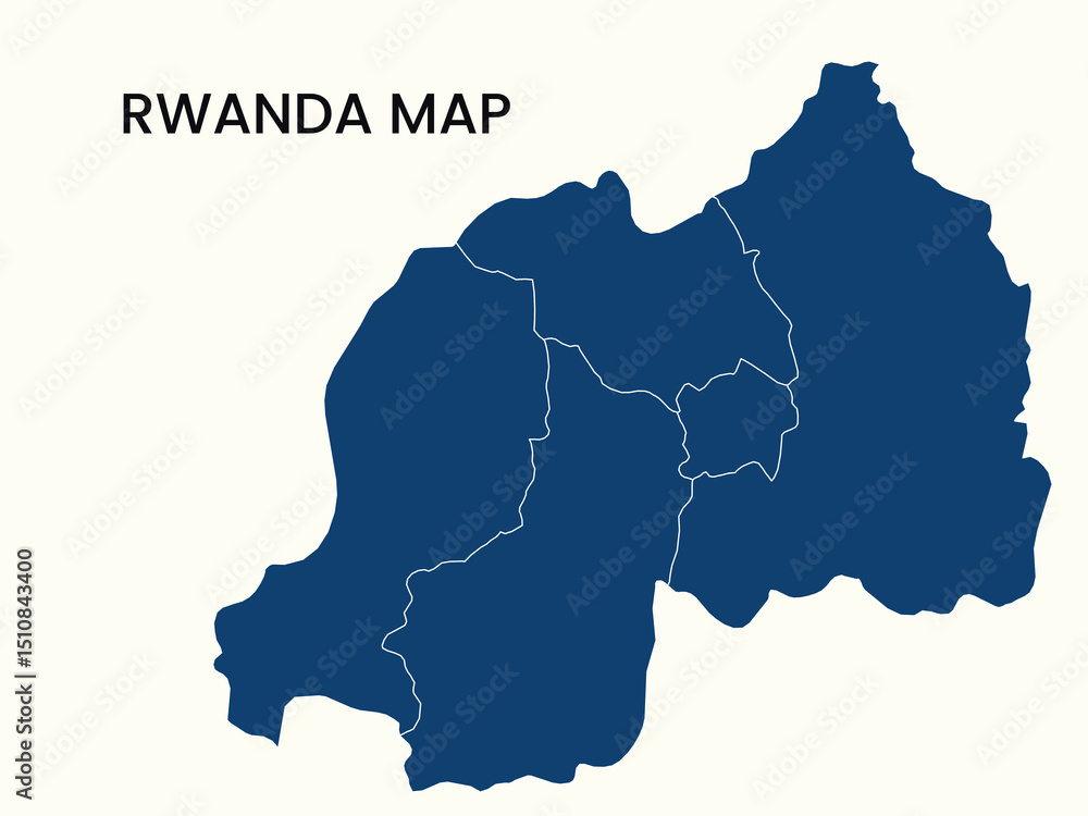 Fototapeta premium Map of Rwanda, Rwanda Map Vector Illustration.