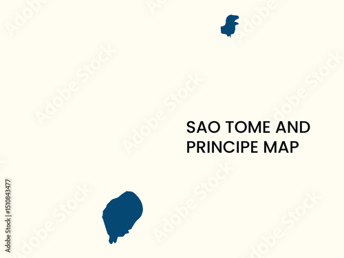 Map of Sao Tome and Principe, Sao Tome and Principe Map Vector Illustration.