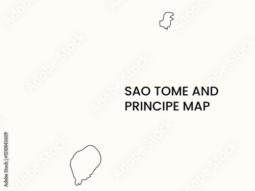 Map of Sao Tome and Principe, Sao Tome and Principe Map Vector Illustration.