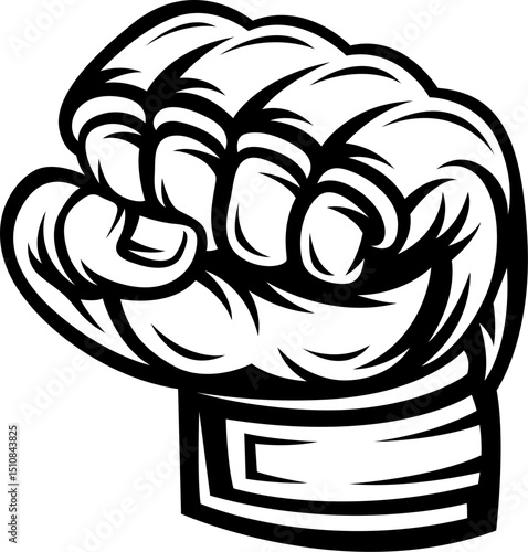 mixed martial arts hand gloves illustration