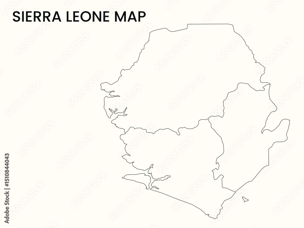 Fototapeta premium Map of Sierra Leone, Sierra Leone Map Vector Illustration.