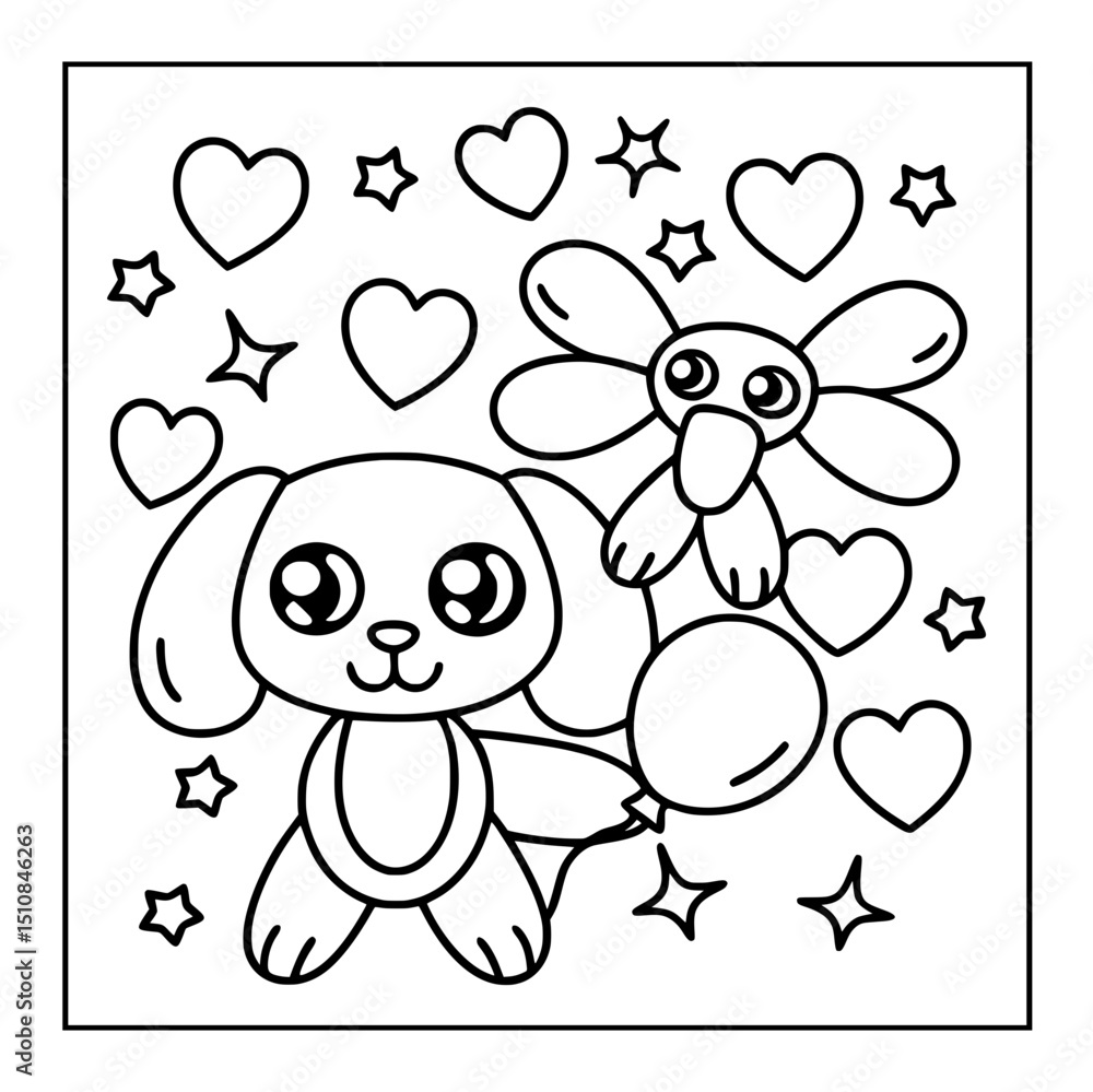 Fototapeta premium cartoon dog coloring pages for kids