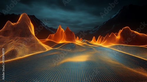 Digital mountain landscape
