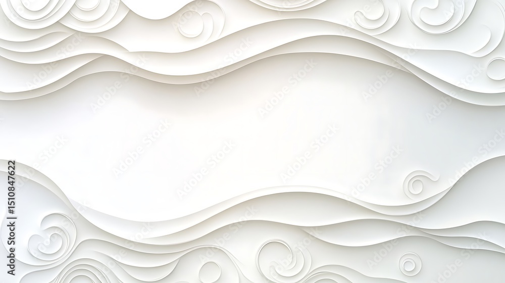 Obraz premium Abstract white paper waves (1)