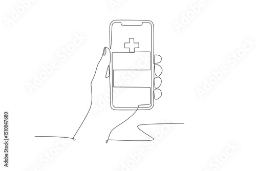 Digital prescriptions concept one-line drawing