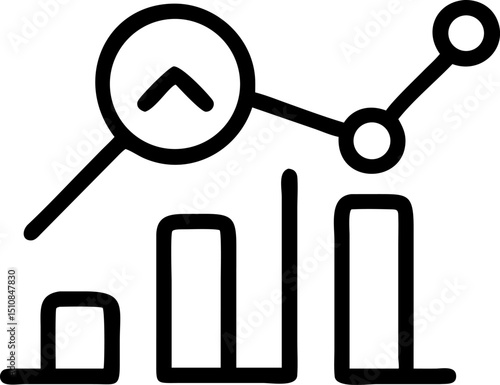business analytics vector outline icon on white or transparent background