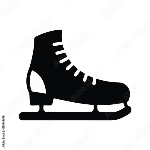 Ice Skates Icon Vector Flat and Clean Look Isolated on White Background