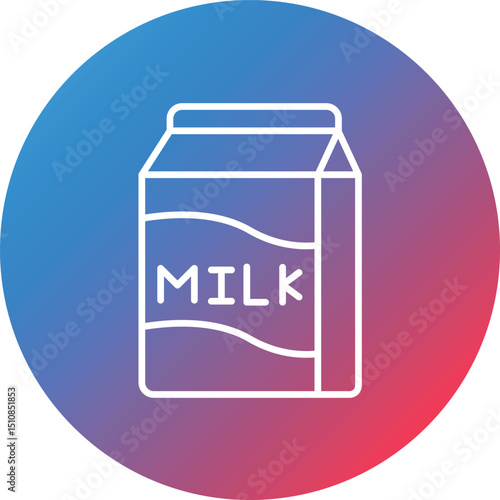 Milk Line Gradient Circle Background Icon