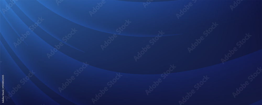 Obraz premium Abstract blue glowing geometric lines on dark blue background. Modern shiny blue circle lines pattern