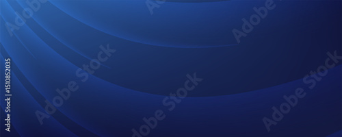 Abstract blue glowing geometric lines on dark blue background. Modern shiny blue circle lines pattern