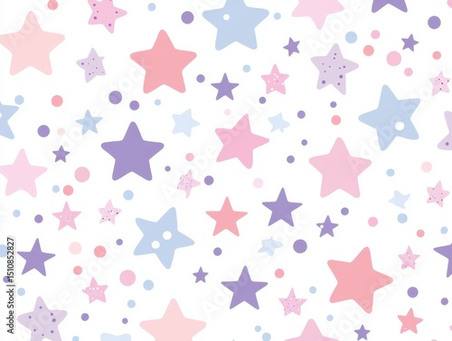Pastel Star Pattern for Children's Products and Baby Decor