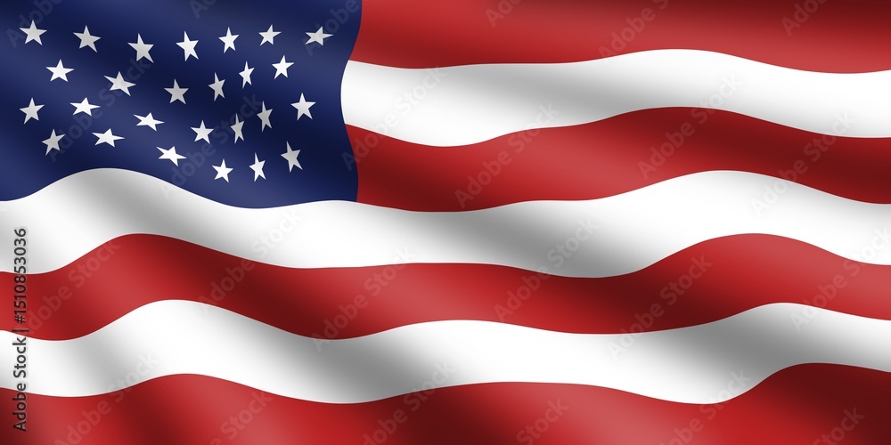 Obraz premium USA Waving Flag Background Design 4th of July Independence Celebration American Patriotic