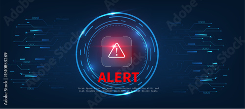 alert scam fraud protection with blue technology background