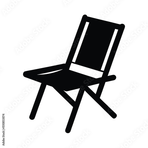 Lawn Chair Icon Vector Flat and Clean Look Isolated.eps