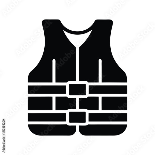Life Jacket Icon Vector Flat and Clean Look Isolated.eps