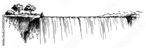 tall cliff edge with sharp drop and trees on top
