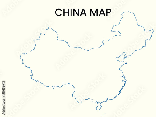 Photography Map of China, China Map Vector Illustration.