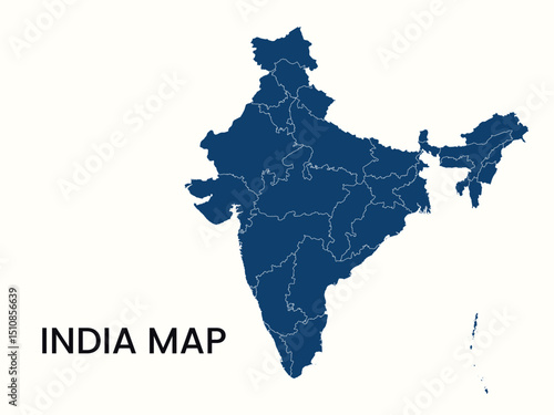 Map of India, India Map Vector Illustration. India