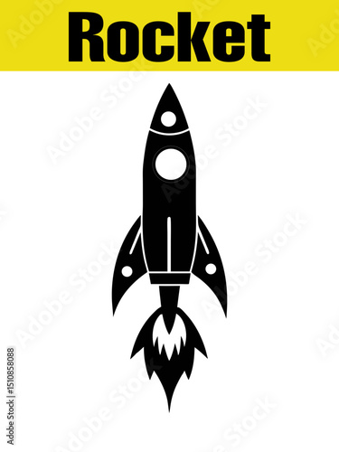 Bold Rocket Silhouette for Space Adventure Designs