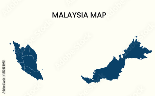 Map of Malaysia, Malaysia Map Vector Illustration.