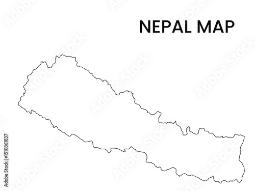 Map of Nepal, Nepal Map Vector Illustration.