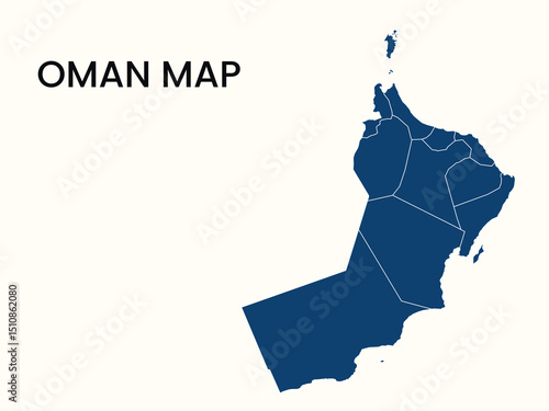 Map of Oman, Oman Map Vector Illustration.