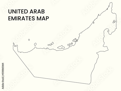 Map of United Arab Emirates , United Arab Emirates Map Vector Illustration. UAE