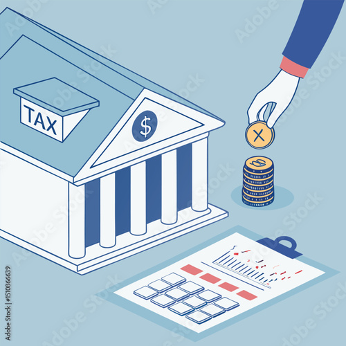 Taxation and Financial Planning: Illustrative representation of tax collection and financial planning.