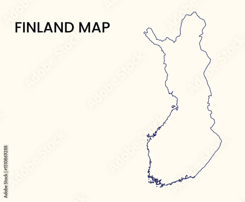 Map of Finland, Finland Map Vector Illustration.