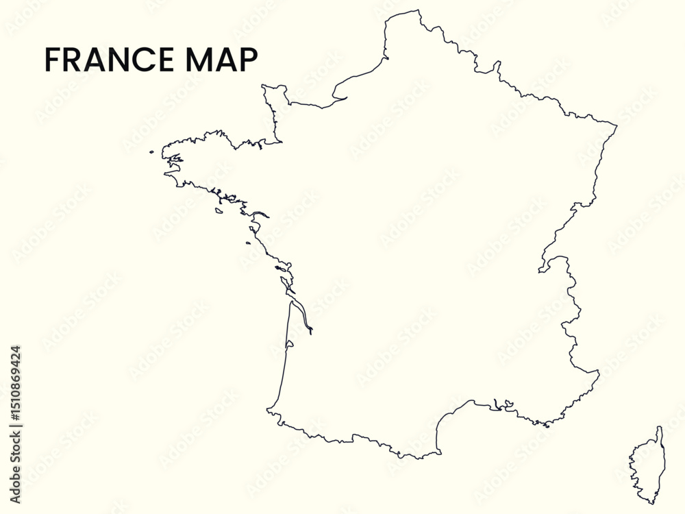 Obraz premium Map of France, France Map Vector Illustration.