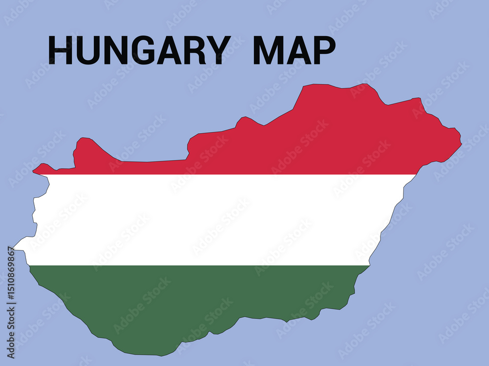 Obraz premium Map of Hungary, Hungary Map Vector Illustration.