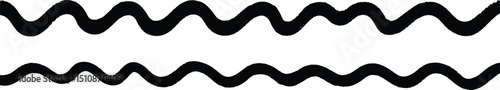 Horizontal wavy lines are arranged in a parallel pattern, wavy black and white seamless pattern with waves in a row on white background. Abstract endless texture with hand drawn curved smooth lines.