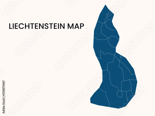 Map of Liechtenstein, Liechtenstein Map Vector Illustration.