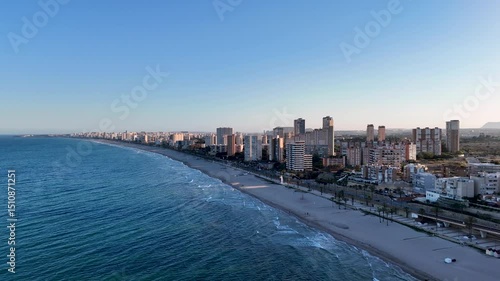 Wallpaper Mural  Panoramic view of a Spanish coastal town with mountains and the Mediterranean Sea. Alicante , San Juan , Campello Costa Blanca Torontodigital.ca