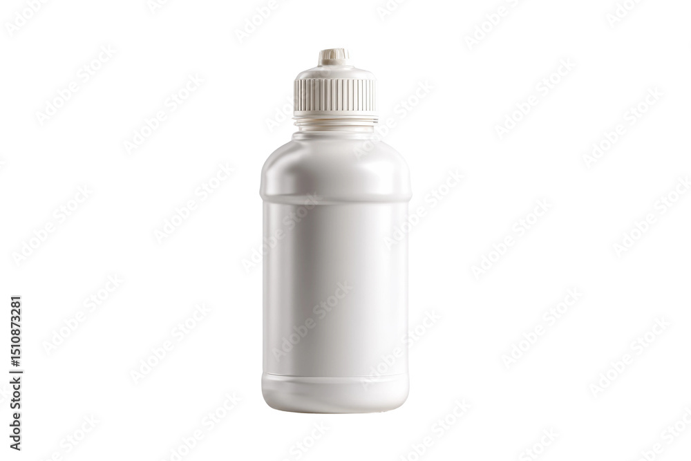 PNG White plastic squeeze bottle with nozzle cap on white background PNG White plastic squeeze bottle with nozzle cap on white background