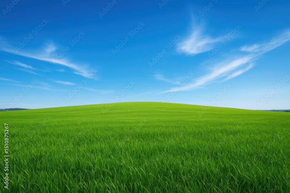 Fototapeta premium 青空と緑の丘陵地の風景